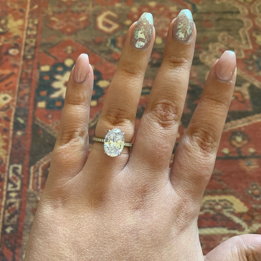 5ct. CZ oval SS ring